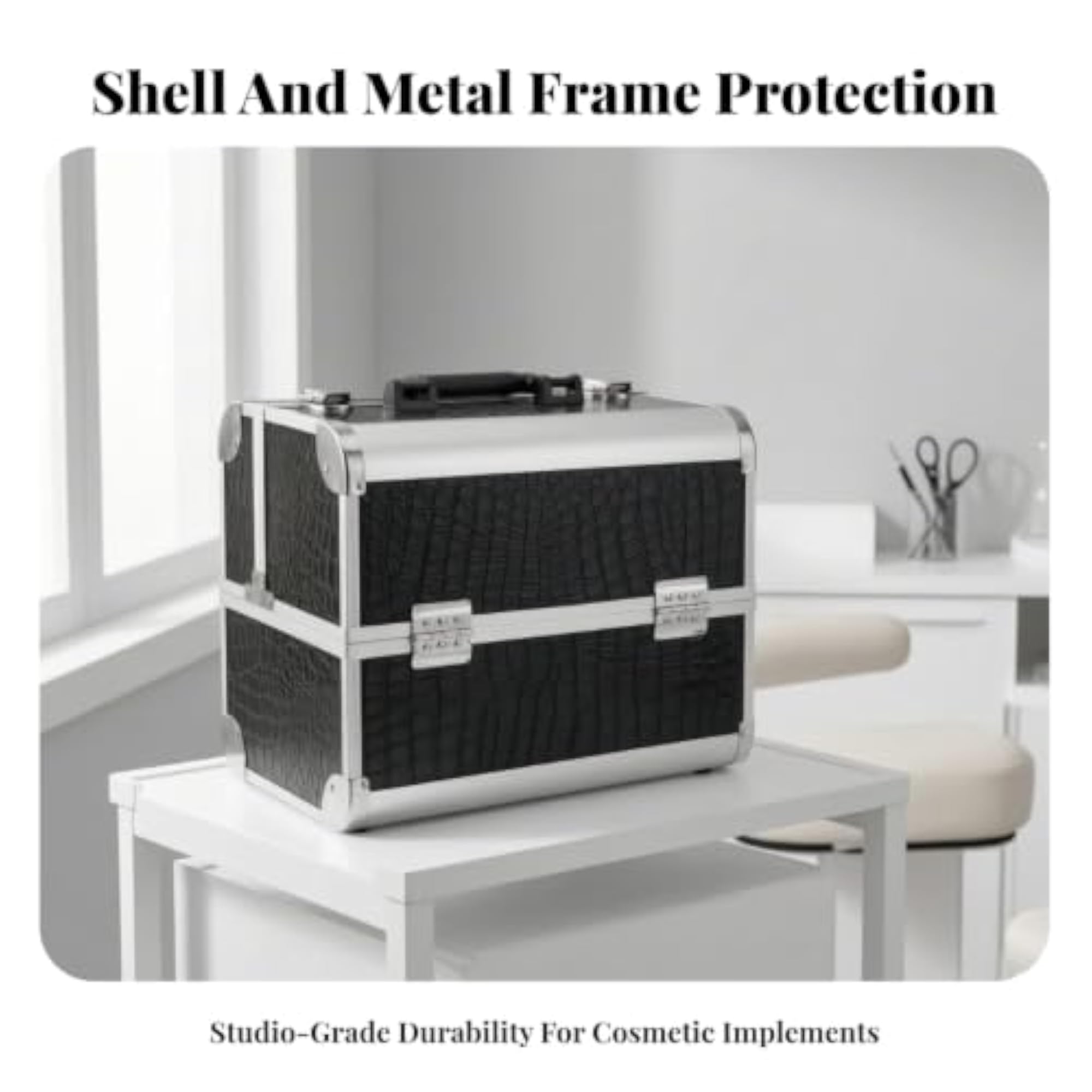Hard-Shell Cosmetic Storage Case, Spacious Organizer