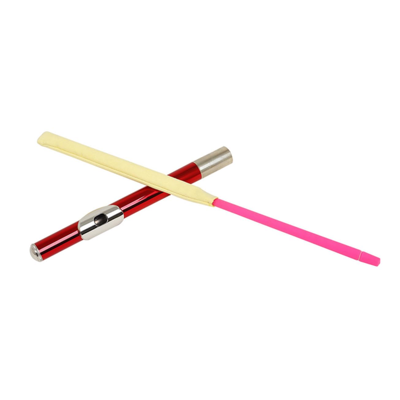 Varilla Limpiadora para Flauta 2 Piezas, Cepillo de Limpieza | Plástico y Pelusa, Color Amarillo, para Limpieza de Instrumentos, también Apta para Clarinete