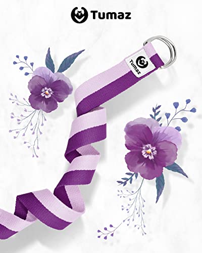 image for Tumaz Yoga Strap/Stretch Bands [15+ Colors, 6/8/10 Feet Options] with 