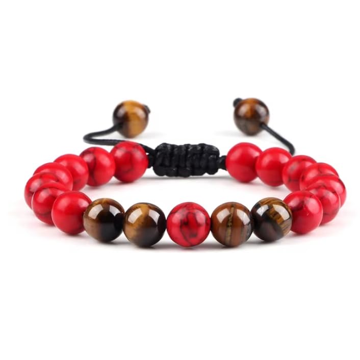 Bracelet œil de tigre tressé en pierre de lave naturelle pour sublimer vos tenues