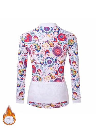 Camiseta feminina de manga comprida para ciclismo de lã térmica de inverno Mountain Road Racing com