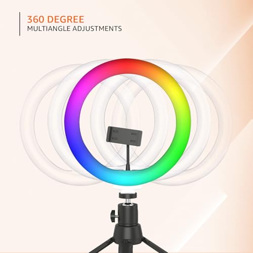 Amazon Basics 12-inch RGB Ring Light with Mini Tripod Stand | 18 RGB Colour Patterns | Dimmable Lighting for YouTube, Photoshoot, Video, Livestreaming, Makeup & Vlogging - Image 7