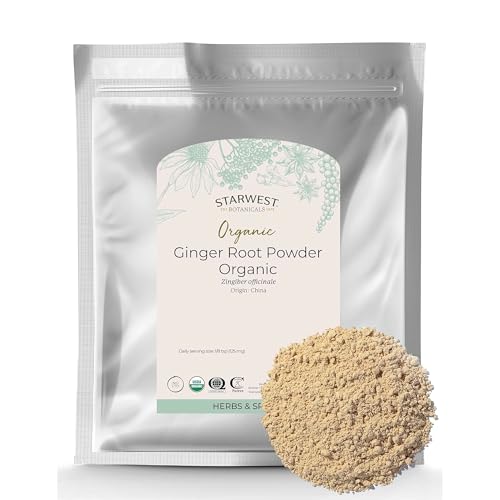 Starwest Botanicals Organic Ginger Root Powder - Ground Ginger Herb for Tea, Baking, & Cooking, Natural Herbal Spice, Certified Kosher, Non-GMO - Bulk 2 lb Bag