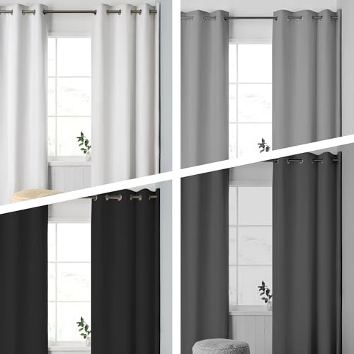 Rideaux occultants 270x305 cm gris clair isolant thermique thermique double drapé à oeillets