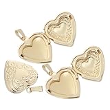 Homoyoyo 3 Piezas Colgante de Corazón Abrible para Joyería DIY Relicario Vintage para Fotos Regalo de San Valentín con Símbolo de y Colgantes para Mujeres y Amigos