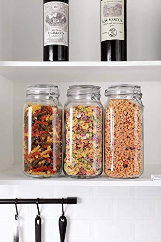 Image of GINOYA BROTHERS - 1500 Ml Transparent Square Glass Jar Set With Transparent Air Tight Lid For Kitchen Storage (1)