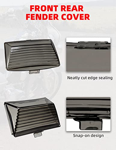 Amazicha Smoked Front Rear Led Fender Tips Lights Mud Guards Covers Lens Compatible For Harley Davidson Electra Glide Road King Heritage Softail #TOP2