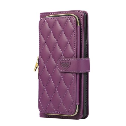 Étui portefeuille pour Samsung S23 avec pochette zippée et porte-carte intégré