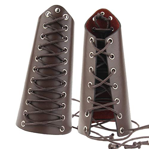joymiao - Brazalete de Piel para arquería o Disfraz, para Hombres y Mujeres - Marrón - Medium Cover