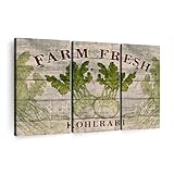 ElephantStock Fresh Kohlrabi Wall Art - Horizontal Canvas - 3-Piece Living Room Wall Decor - Wooden Sign...