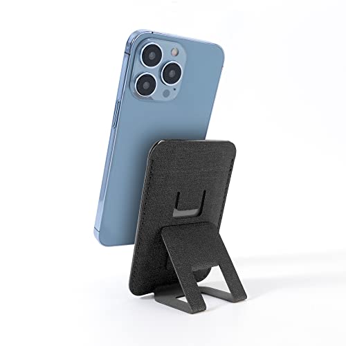 ergomi Ares Magsafe Support pour téléphone Portable avec Porte-Cartes pour Apple iPhone 12/13/14 Series avec Porte-Cartes, Noir Cover