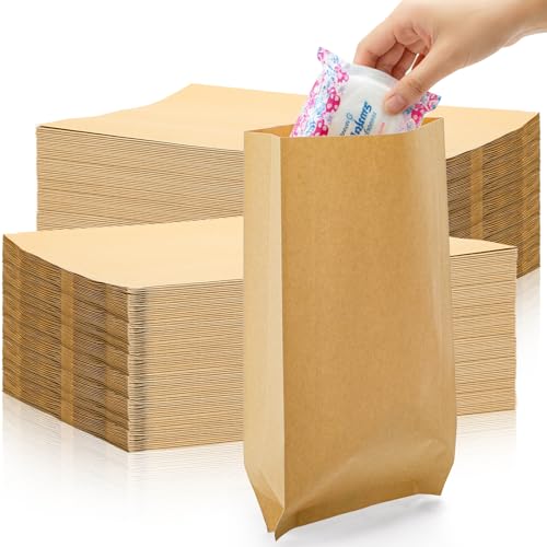 ZOOFOX 300 Pieces Waxed Kraft Sanitary Napkin Disposal Bag, Leak Proof 5.5' x 10' Waste Receptacle Paper...