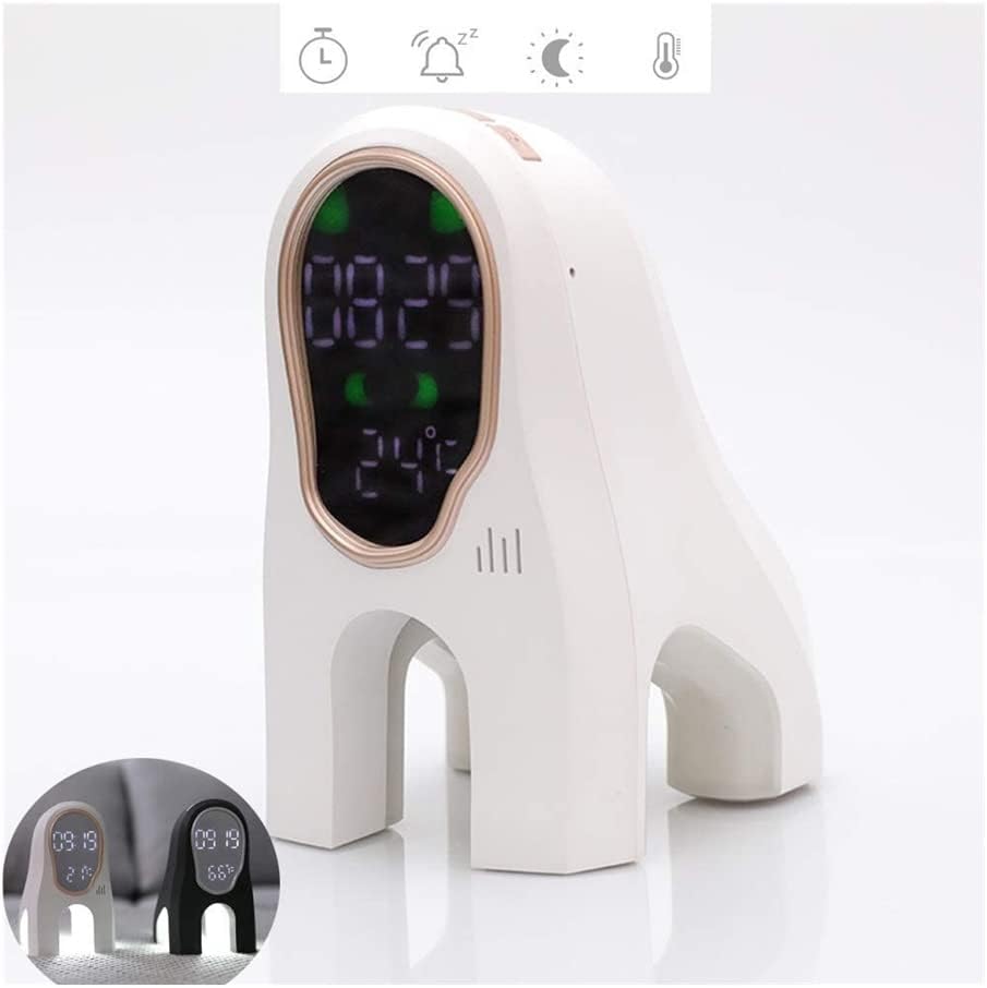 Smart Music Alarm Clock,Digital with Led USB Charging/Night Light/Multiple Clocks Suitable for Children,White