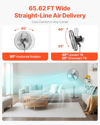 VEVOR BT-HIF18B 18-Inch Pedestal Fan, view 4