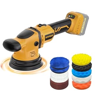 VERVEWAVE Cordless Buffer Polisher Kit for Dewalt 20V Battery (No Battery), 6-Inch Orbital Car Polisher Variable Speed 1800—5500 RPM, 17PCS Polishing Accessories, for Car Polishing/Waxing (Tool Only)