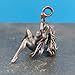 Brass Sitting Posture Sexy Legs Naked Women Miniature Statue,Black Metal Beauty Sculpture Figurines Body Art Key Chain Pendant Decoration
