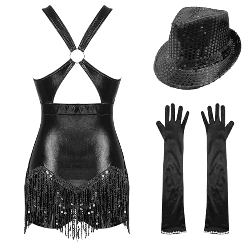 Leotard danse ballet et latin avec franges pour femme