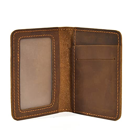 Slim Leather Wallet Credit Card Holder - Thin Minimalist Bifold Simple Card Case Front Pocket Wallets for Men Women (Brown 0002)