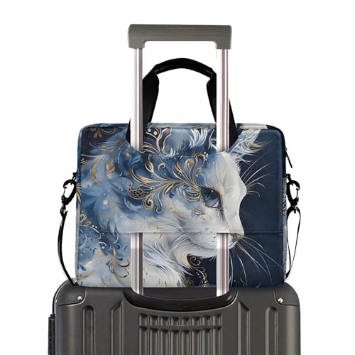 ALAZA Funda para portátil gato azul y blanco 13-15.6 pulg miniatura 3
