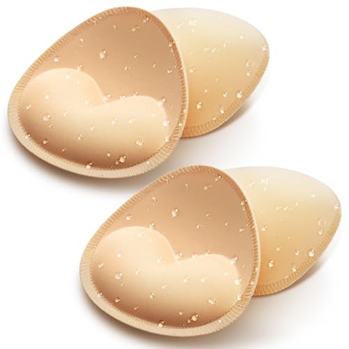 Waterproof Bathing-Suit Padding Inserts - Swimsuit Heart Pads Insert Push up for Women | 2 Pairs Sewn-Edge Bikini