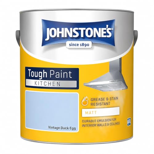 Image of DRW Vintage Duck Egg Kitchen Matt Emulsion Paint 2.5L | Grease Resistant Interior Wall Paint | Durable Wipeable Finish for Kitchens and Dining Areas