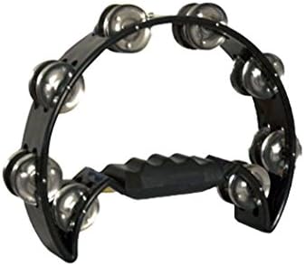 DD Half Moon Tambourine -Black Double Row Cutaway
