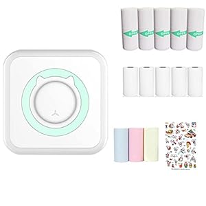 Wangcl HOY25821 Mini Thermodrucker mit 13 Rollen Papier