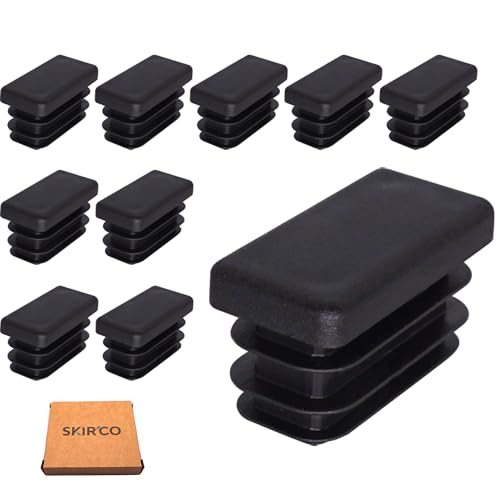 SKIR'CO (10 pcs) Rectangular Plastic Plugs 18 x 30 mm, Mat Tube End Caps, Rectangle Tube Inserts, Fence Post Plugs, Black RAL 9005 - Image 2