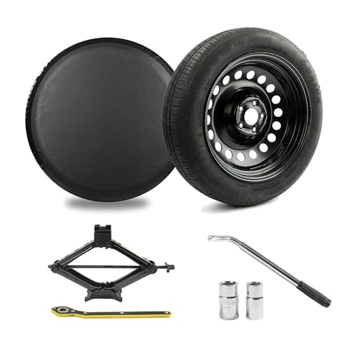 Gleyi Spare Tire Kit Compatible with 2020-2026 Tesla Model Y - Includes 18x4 Rim 155/85R18 Spare Tire 28.5 Rolling Diameter Includes car Jack kit and Spare tire Bag.