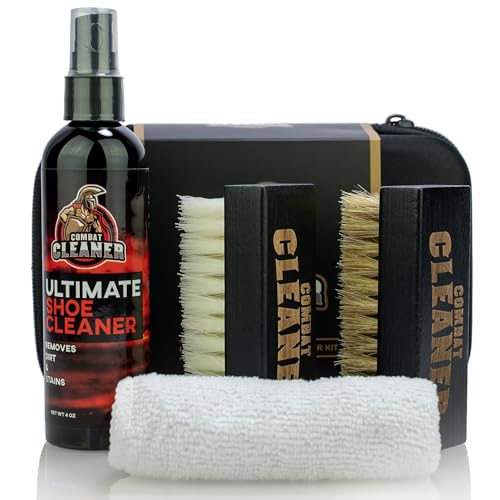 Shoe Cleaner Kit | Shoe Cleaner + Premium Hard Brush + Premium Soft Brush + Hard Travel Case | Used for Sneakers, Tennis Shoes, Leather, Suede