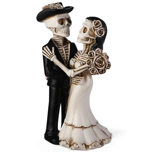LemonRoad Day-of-The-Dead Couple Skeleton Decor Bride and Groom Skeleton Dia