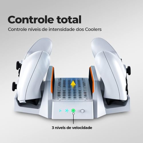 Base Cooler para Xbox Series S com Iluminação RGB, Refrigeração Eficiente, Carregamento Duplo e Bate