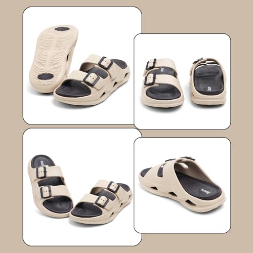Image of DOCTOR HEALTH SUPER SOFT Men EVA Double Strap Sandals | Adjustable Buckle Comfort Slides | Lightweight Anti-Slip Casual Sandals for Indoor Outdoor Everyday Wear