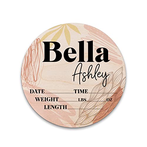 Birth Stat Sign Personalized for Newborn Baby, Abstract Design, Crib & Nursery Decor, Photography Prop, Baby Shower Gifts, Gender Reveal, Pregnancy Announcement, Hickory Hollow Designs
