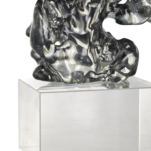 Escultura Decorativa Abstracta de Vidrio Transparente 6x3x10 pulg miniatura 4