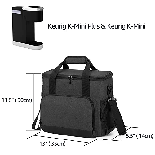 Curmio Coffee Maker Carrying Bag Compatible For Keurig K-Mini Or K-Mini Plus, Single Serve Coffee Brewer Travel Bag With Pockets For K-Cup Pods, Black (Bag Only) #TOP5