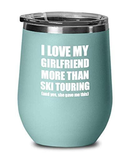 Ski Touring Boyfriend Wine Glass & Tumbler Gift