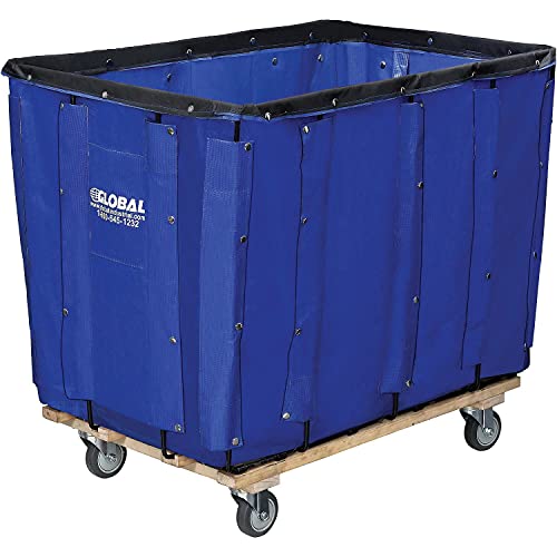 Carro industrial de cesta de vinilo, 16 bushels, azul