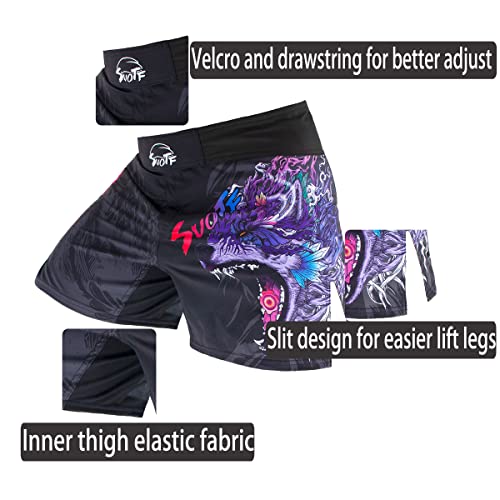 SUOTF MMA Shorts for Men Fight Shorts Men BJJ Boxing Trunks for Men Grappling