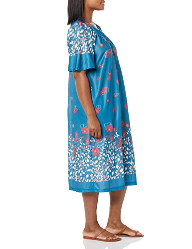 Image of AmeriMark Casual Women's Patio Muumuu House Dress Loose Comfortable Short Sleeve Sun Dress Lounger Gown Sleepwear for Ladies