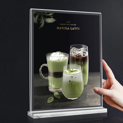 Ausune Acryl-Schilderhalter, A5, transparent, doppelseitig, für Hochzeitsempfang, Menü, Party-Dekoration, Bilderrahmen, Restaurant, Büro, Ausstellung, Geschäft, 4 Stück