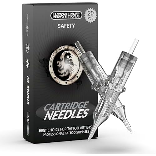 Wormhole Tattoo 20Pcs Tattoo Needles 7RL Disposable Tattoo Cartridge Needles Round Liner for Tattoo Gun Cartridge Machine Permanent Makeup (1007RL)