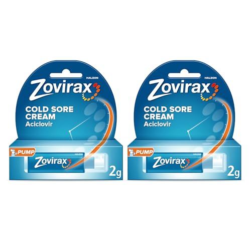 Zovirax Cold Sore Treatment Cream, Pump Dispenser, 2 g (Pack of 2)
