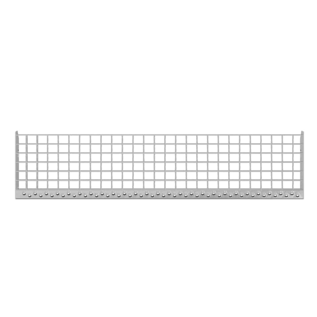 Mangloder - Scalino a griglia in acciaio zincato, 100 x 24 x 7 cm, con superficie antiscivolo, bordi antiscivolo, robusto e resistente alle intemperie, per scale, sicurezza interna ed esterna