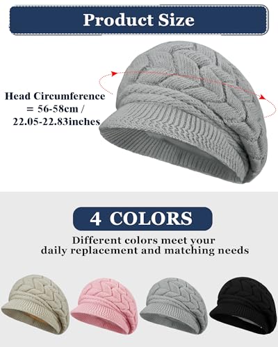 Sombrero de invierno Newcotte para mujer tejido con visera miniatura 2