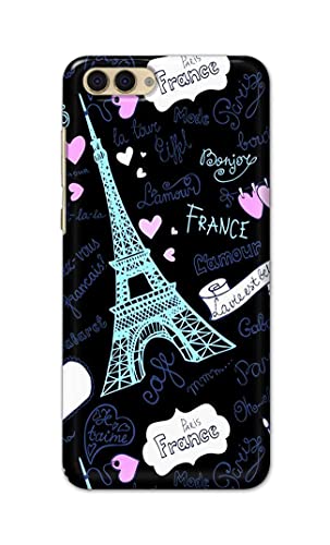 Image of PRINTFIDAA Lovers Famous Place Eiffel Tower in Paris Printed Designer Hard Back Case Cover for Honor View 10 -(TI) MVN1003