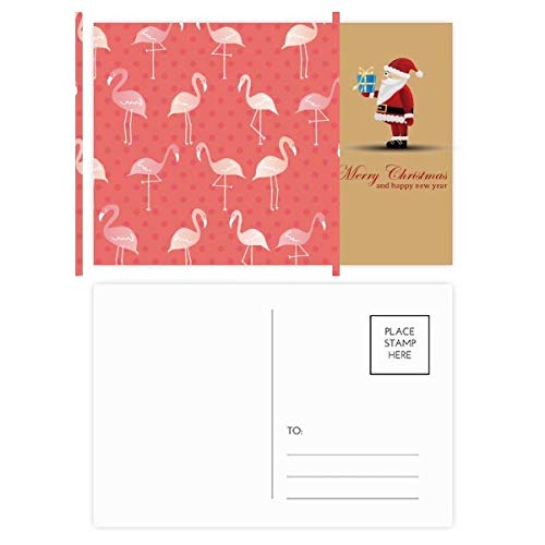 Cartes postales flamant rose Père Noël : lot de 20 pour vos voeux