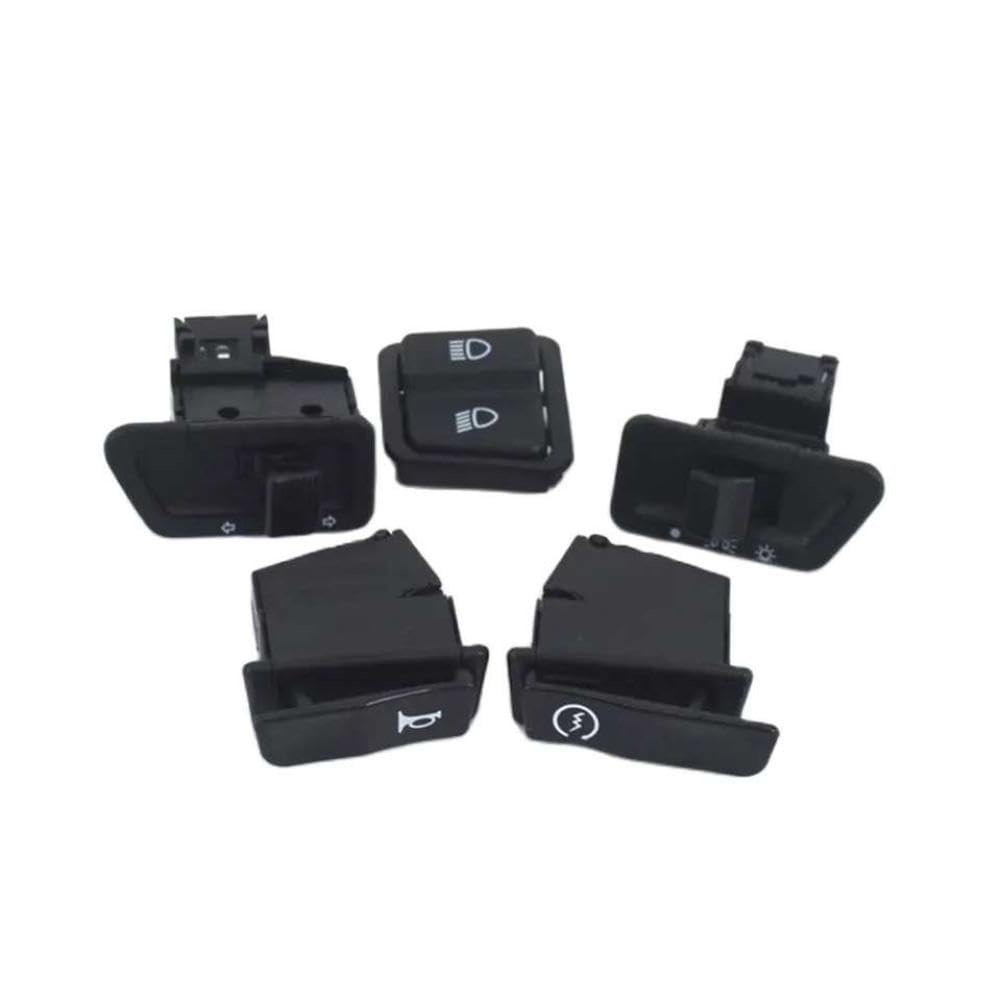 5 Piece Motorcycle Start Low Beam Headlight Horn Turn Button Switches Compatible with Elite 125 NHX 110 Lead 110 GFM