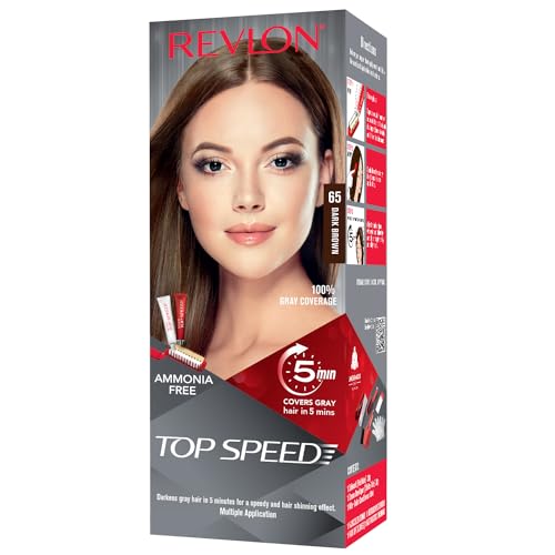 Image of Revlon Top Speed Hair Color, Dark Brown 65, 20g+20g+15ml