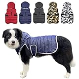 【Varias opciones】 Esta chaqueta para mascotas impermeable y reflectante cubre una variedad de tamaños, ricos en colores, y los colores cubren tres colores, color sólido, camuflaje y mezclilla. Puede elegir cualquiera que le proporcione más opciones.
